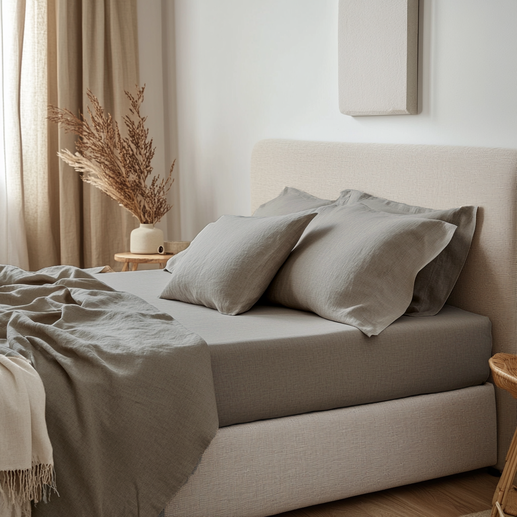 Natural Beige Heavyweight Linen Extra & Ultra Deep Fitted Sheet