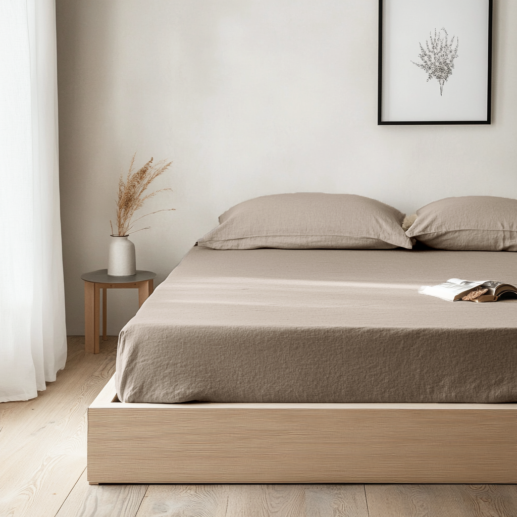 Natural Beige Heavyweight Linen Extra & Ultra Deep Fitted Sheet