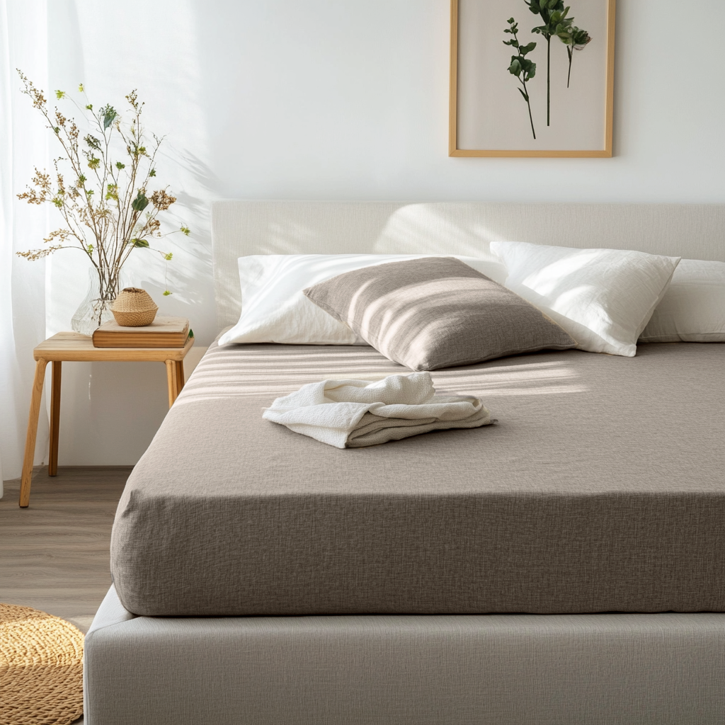 Natural Beige Heavyweight Linen Extra & Ultra Deep Fitted Sheet