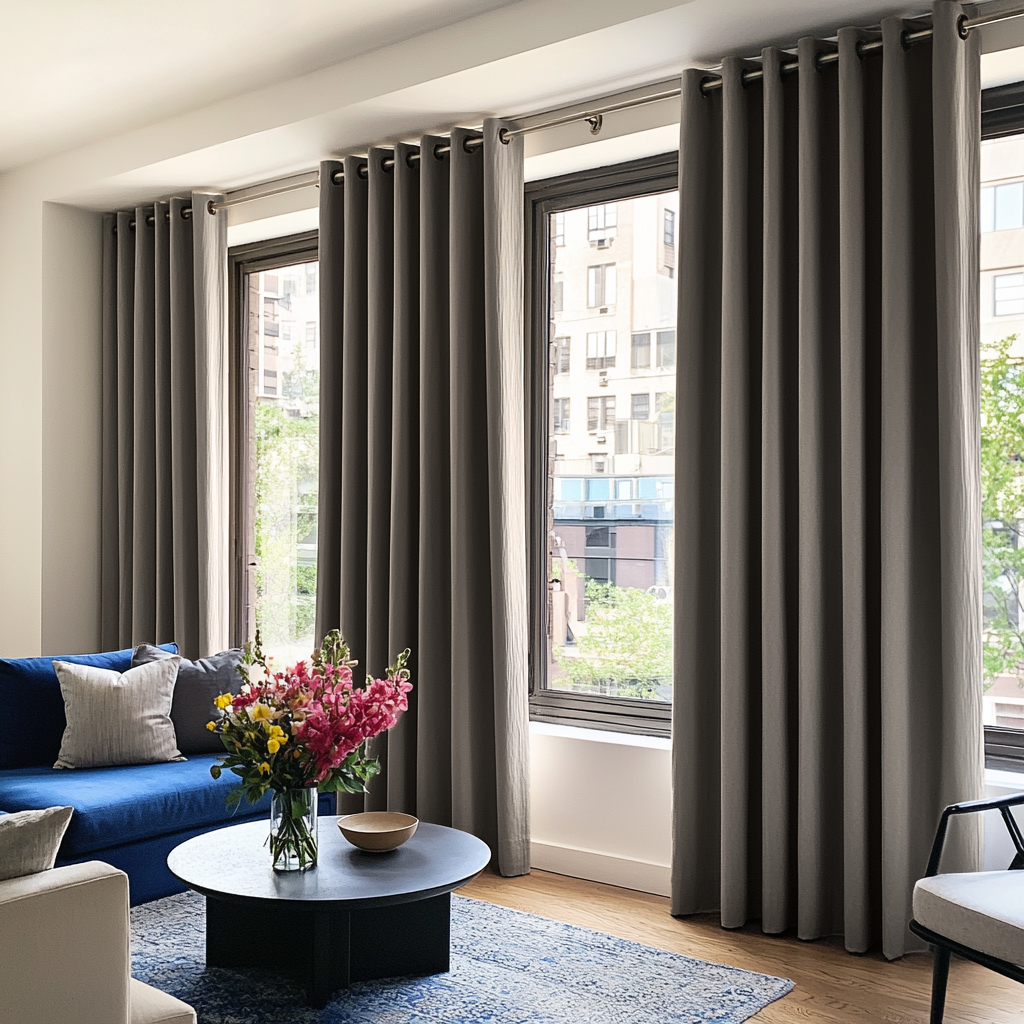 Natural Heavy Weight Linen Thermal Eyelet Curtains