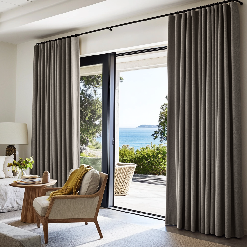 Natural Heavy Weight Linen Thermal S-Fold Curtains