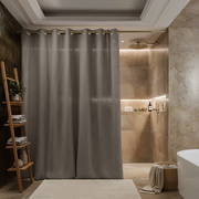 Natural Heavy Weight Hookless Linen Shower Curtain