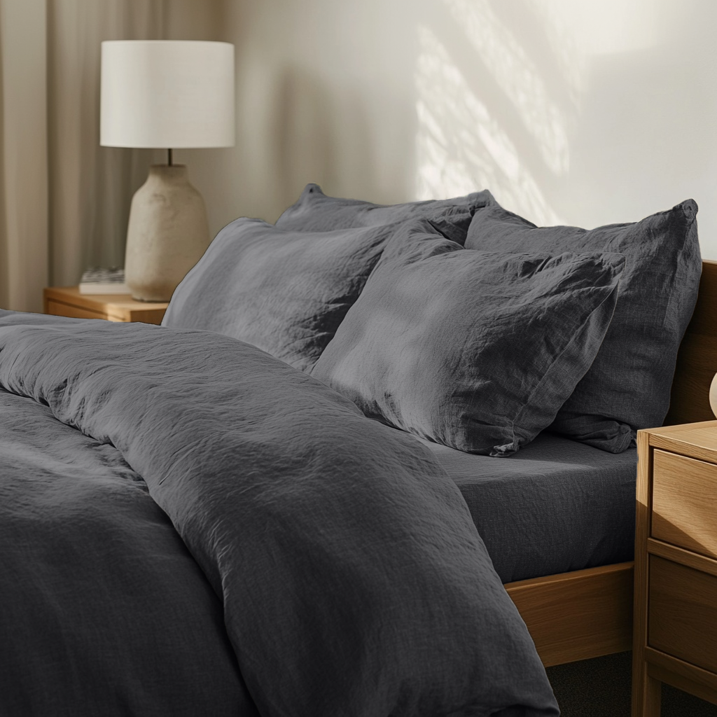 Dim Grey Linen Duvet Cover
