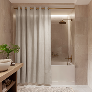 Natural Hookless Linen Shower Curtain