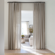 Natural Linen Doorway Curtains with Multitape