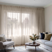 Natural Triple Pinch Pleat Sheer Linen Curtain