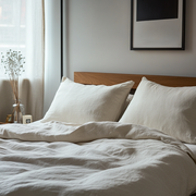 Off-White Washed Heavy Weight Linen Duvet Cover Set