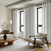 Off-White Heavy Weight Linen Eyelet Curtain