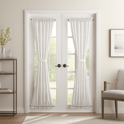 Heavyweight Off White Linen French Door Curtain