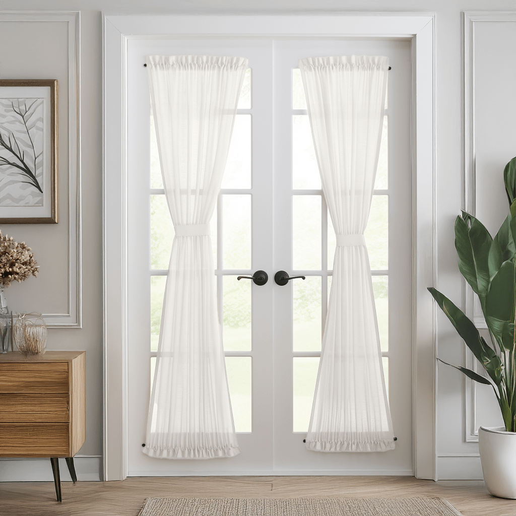 Off White  Linen French Door Curtain