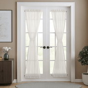 Off White  Linen French Door Curtain