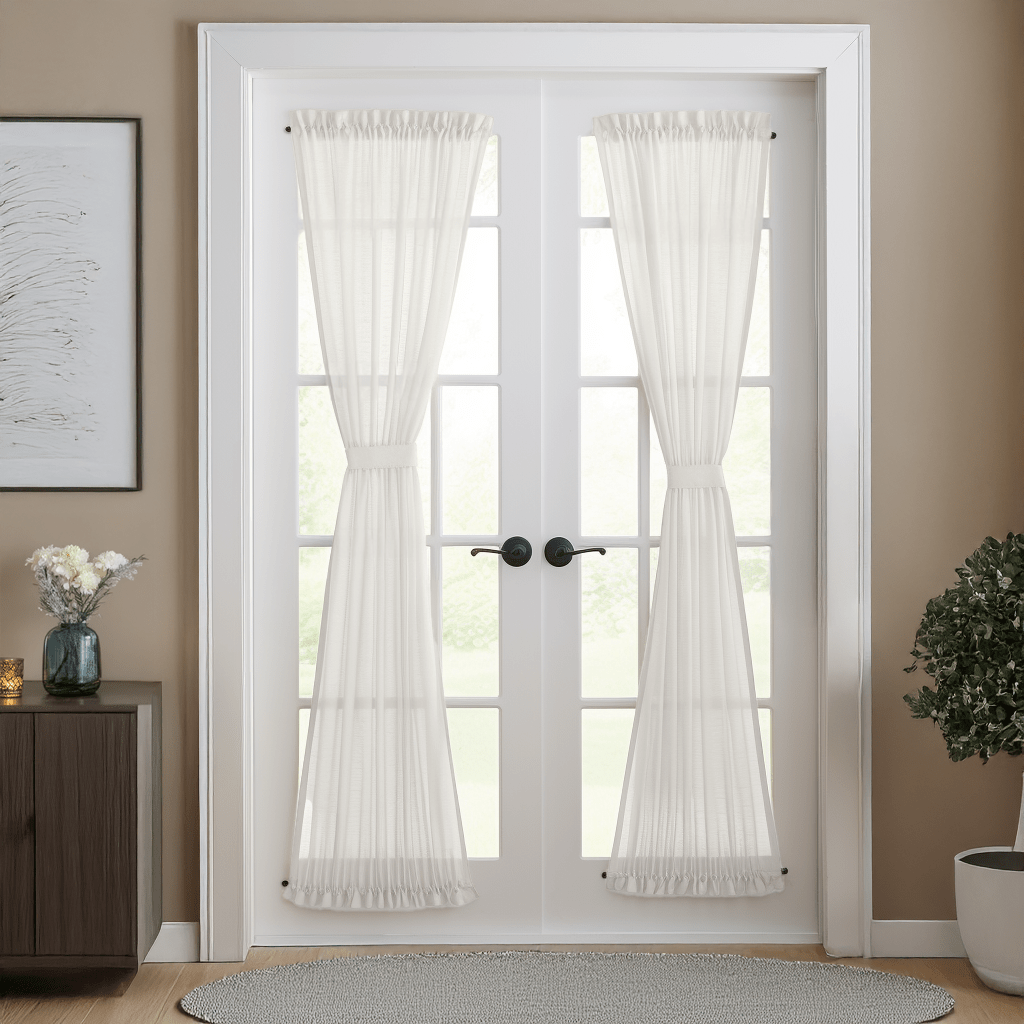 Off White  Linen French Door Curtain