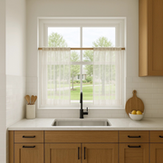 Off-White Sheer Linen Cafe Curtains