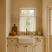 Off-White Sheer Linen Cafe Curtains