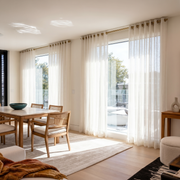 Off-White Voile Linen Eyelet Curtains