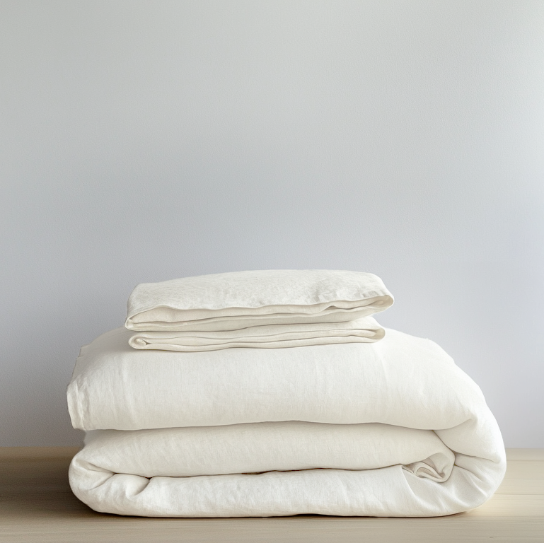 Off-White Washed Linen Duvet Cover Set