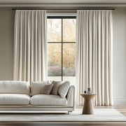 Off-White Ivory Pencil Pleat Blackout Curtains