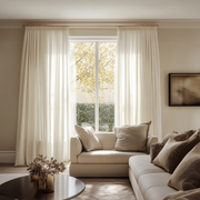 Off-White Ivory Pencil Pleat Curtains - Unlined