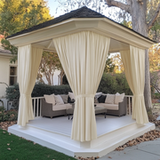 Triple-Weave Outdoor Blackout Curtains For Gazebo - Ivory - Rod Pocket