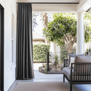 Grey Rod Pocket Triple-Weave Outdoor Blackout Curtains For Porch