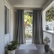 Grey Rod Pocket Triple-Weave Outdoor Blackout Curtains For Porch