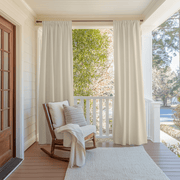 Ivory Rod Pocket Triple-Weave Outdoor Blackout Curtains For Porch