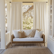 Ivory Rod Pocket Triple-Weave Outdoor Blackout Curtains For Porch