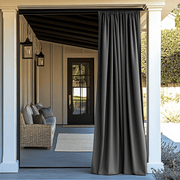 Grey Rod Pocket Triple-Weave Outdoor Blackout Curtains For Porch