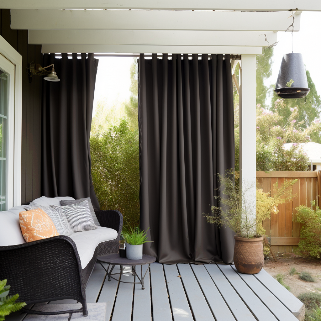 Dark Grey Outdoor Curtain
