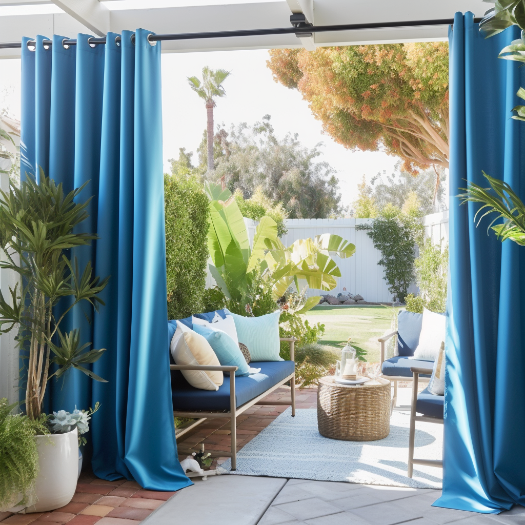 Blue Outdoor Curtains