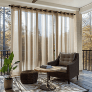 Natural Sheer Outdoor Linen Curtains For Screened or Open Porch
