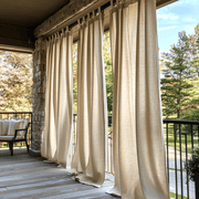 Natural Tab Top Outdoor Curtains for Screened or Open Porch