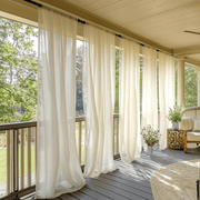 Off-White Sheer Outdoor Curtains for Screened Porch