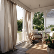 Natural Outdoor Linen Curtains with Rod Pocket
