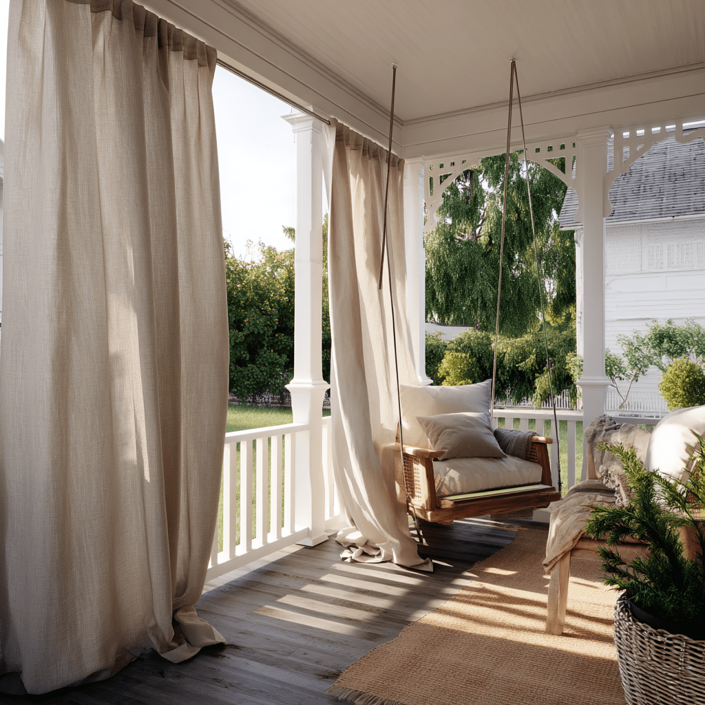 Natural Outdoor Linen Curtains with Rod Pocket