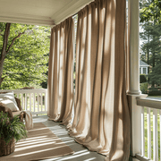 Natural Outdoor Linen Curtains with Rod Pocket