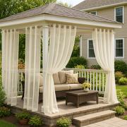 Sheer Linen Outdoor Curtains for Gazebo