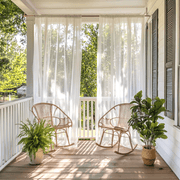 Off-White Sheer Outdoor Curtains for Screened Porch