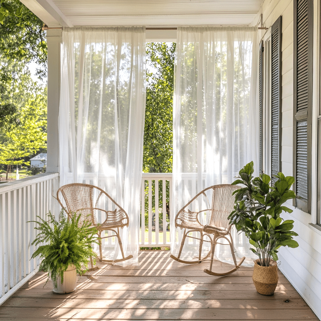 Off-White Sheer Outdoor Curtains for Screened Porch