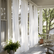 White Sheer Outdoor Curtains for Screened Porch