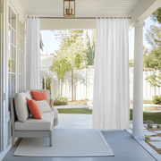 White Outdoor Curtains with Velcro Tabs for Porch