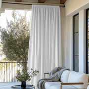 White Outdoor Rod Pocket Curtains For Screened or Open Porch