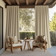 Linen Outdoor Rod Pocket Curtains For Screened or Open Porch