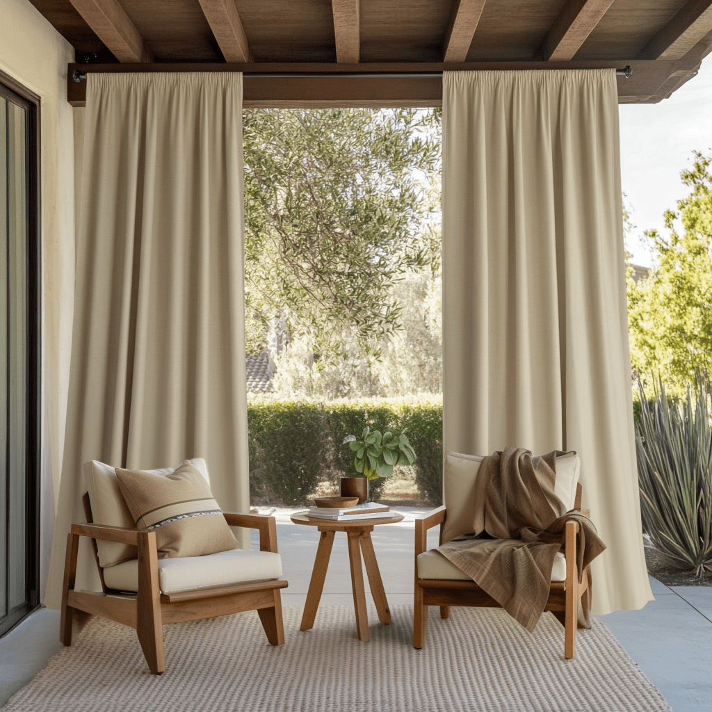 Linen Outdoor Rod Pocket Curtains For Screened or Open Porch