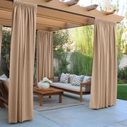 Waterproof and Windproof Outdoor Pergola Curtains - Linen - Rod Pocket