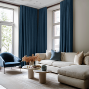 Peacock Linen Soundproof Curtains with Multitape