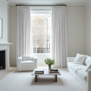 White Pencil Pleat Curtains - Cotton Lining