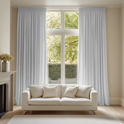 White Pencil Pleat Curtains - Cotton Lining