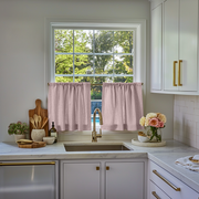 Rod Pocket Dusty Pink Linen Cafe Curtains
