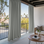 Waterproof and Windproof Outdoor Balcony Curtains - Grey - Rod Pocket